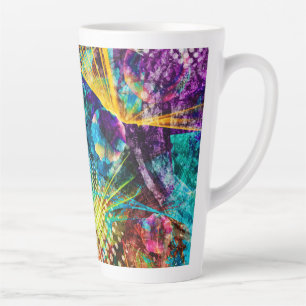 Caneca De Café Latte Luzes de Espaço Abstrato Show