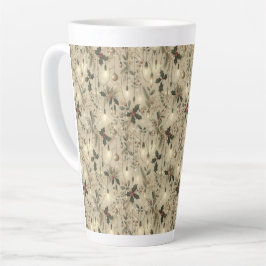Caneca De Café Latte Luzes de Fadas, Floresta Brilhante