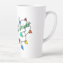 Caneca De Café Latte Luzes de Natal