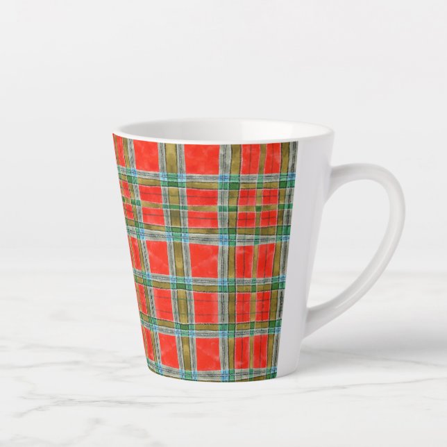 Caneca De Café Latte MAC BAIN TARTAN Latte Mug (Direita)
