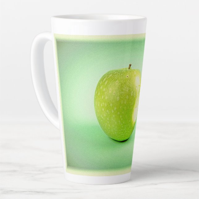 Caneca De Café Latte "Maçã Verde" Foto Bela. Compre agora (Ângulo esquerdo)
