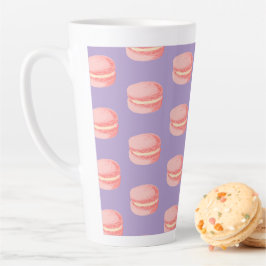 Caneca De Café Latte Macarons Rosa