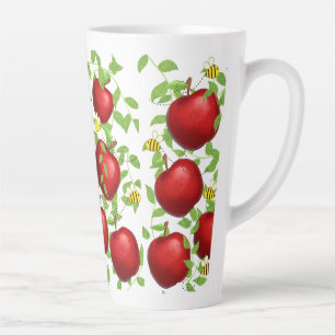 Caneca De Café Latte maçãs Frutas padrão