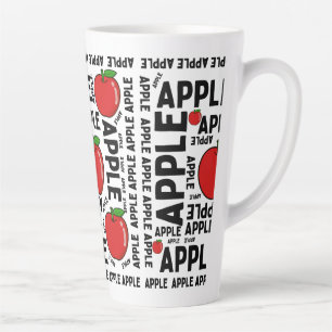 Caneca De Café Latte maçãs Frutas padrão