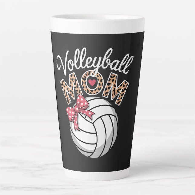 Caneca De Café Latte Mãe de Voleibol (Frente)