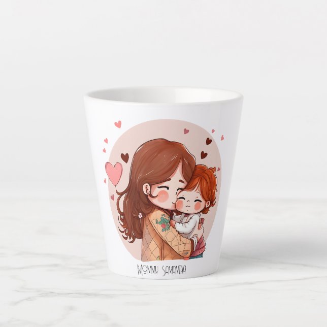 Caneca De Café Latte Mãe e Filha Adoráveis (14) (Frente)