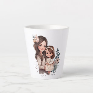Caneca De Café Latte Mãe e filha adoráveis personalizadas (3)