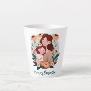 Caneca De Café Latte Mãe e Filha Adoráveis - Quadro Floral (3)