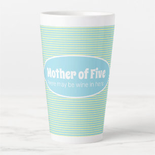 Caneca De Café Latte Mãe Engraçada da Grande Família Pastel Stripe Pers