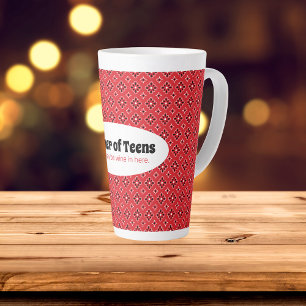 Caneca De Café Latte Mãe Engraçada de Adolescentes Red Bandana 