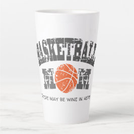Caneca De Café Latte Mãe engraçada de basquete
