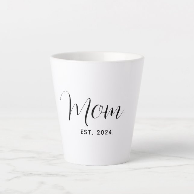 Caneca De Café Latte Mãe Estabelecida Roteiro Elegante Dia das Mães Per (Frente)
