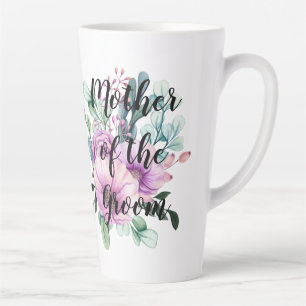 Caneca De Café Latte MÃE Floral Roxa do Bridal do Casamento