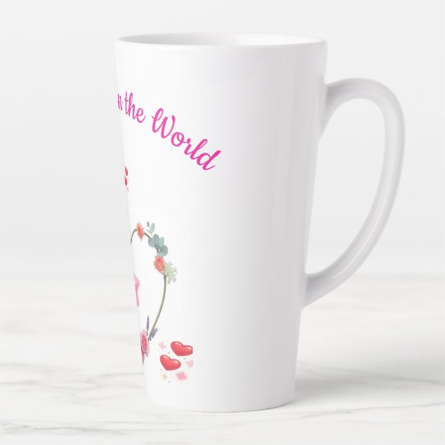 Caneca De Café Latte Mãe Fofa e Simples (Direita)