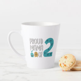 Caneca De Café Latte Mãe Orgulhosa de Dois