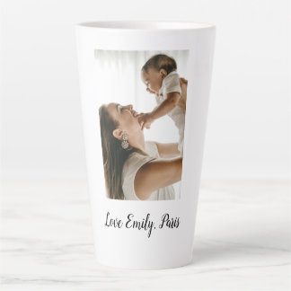 Caneca De Café Latte mãe pai foto nome família feriado presentes pare