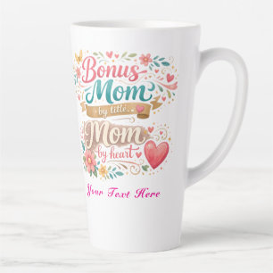 Caneca De Café Latte Mãe por Título, Mãe por Coração no Dia das Mães