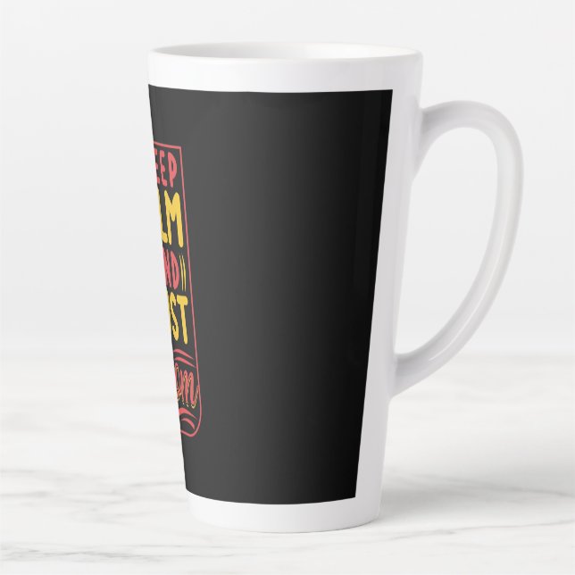 Caneca De Café Latte Mãe Presente Mantenha Calma E Confie Na Mãe (Direita)