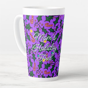 Caneca De Café Latte Mães de Natal Combustível Padrão Roxo