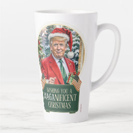 Caneca De Café Latte MAGA Papai noel de Natal Grande Globo de Neve