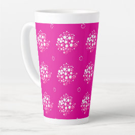Caneca De Café Latte Magenta Minimal Dot Pattern Design
