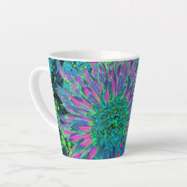 Caneca De Café Latte Magenta Psicodélica Aqua e Verde limão Dahlia