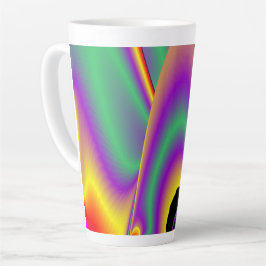 Caneca De Café Latte Magia das cores, Abstrato 3D Rainbowart