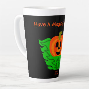 Caneca De Café Latte Mágica Abóbora-das-Bruxas Grande Caneca-de-Latte