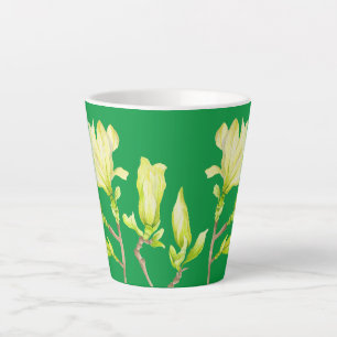 Caneca De Café Latte Magnésio Amarelo numa Pequena Caneta Lateral