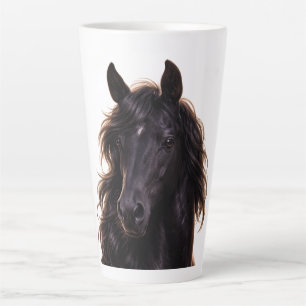 Caneca De Café Latte Magnífico Garanhão Preto