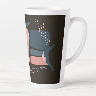 Caneca De Café Latte Magnolia Pink Bloom Abstrato minimamente