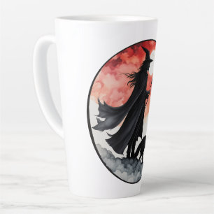 Caneca De Café Latte Mago com um Lobo - Diversão de Fã de Halloween 2