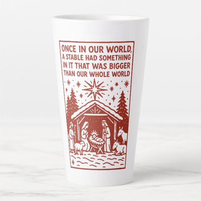 Caneca De Café Latte Maior que todo o nosso mundo 1 (Frente)