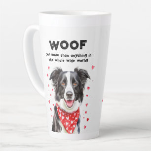 Caneca De Café Latte Mais do que Border Collie Heart Bandana