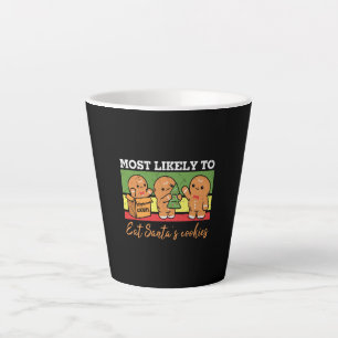 Caneca De Café Latte Mais Provável Para Comer Cookies De Papai noel