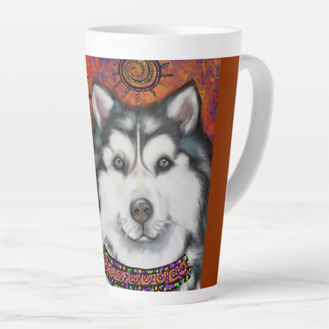 CANECA DE CAFÉ LATTE MALAMUTE DO ALASKA (Ângulo direito)