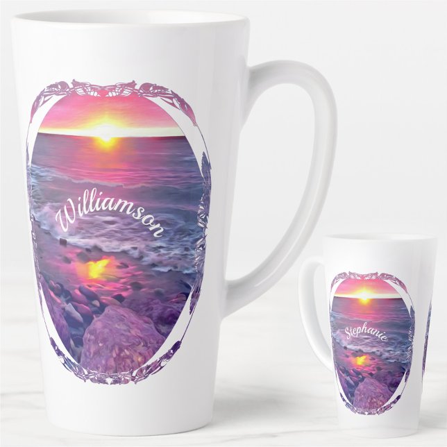 Caneca De Café Latte Malecon Sunset 0911 (Criador carregado)
