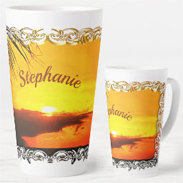 Caneca De Café Latte Malecon Sunset 2441
