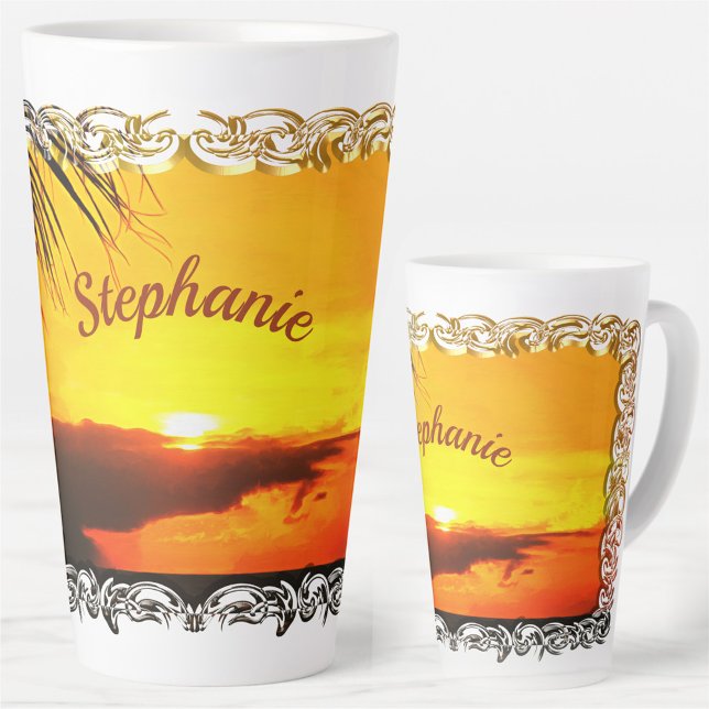 Caneca De Café Latte Malecon Sunset 2441 (Criador carregado)
