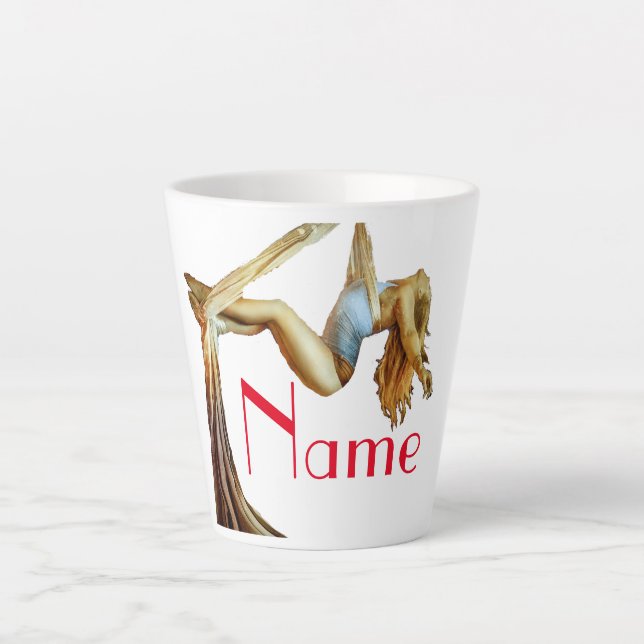 Caneca De Café Latte Malhação aérea de ioga Thunder_Cove (Frente)