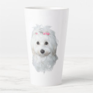 Caneca De Café Latte Maltês de Elegance Fluffy Beauty