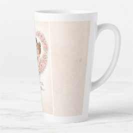 Caneca De Café Latte Mama — My First Home | Mother & Daughter Floral Tr