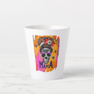 Caneca De Café Latte Mama Spooky - Caveira Mensal