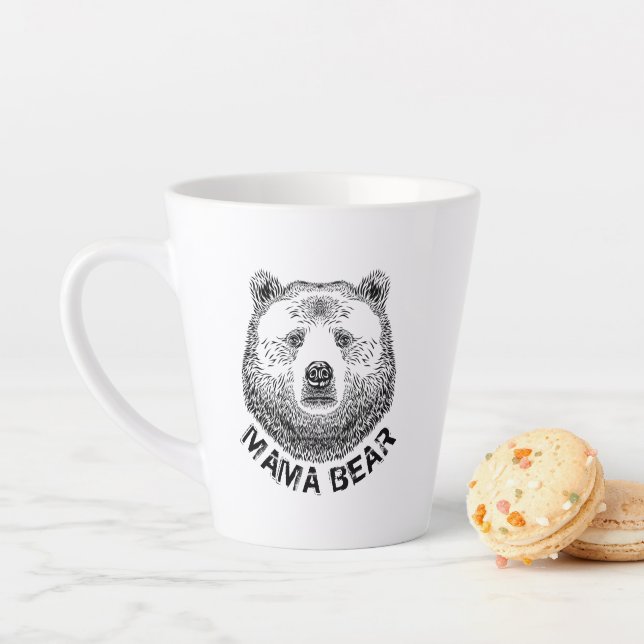 Caneca De Café Latte Mama Urso, Ilustração Desenhada À Mão (In Situ)