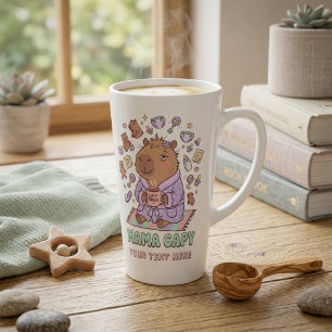 Caneca De Café Latte Mamãe Engraçada Capivara Presente do Dia das Mães