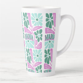 Caneca De Café Latte Mamãe Floral Caprichosa