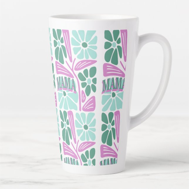Caneca De Café Latte Mamãe Floral Caprichosa  (Direita)