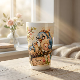 Caneca de Café Latte Mamãe Pássaro
