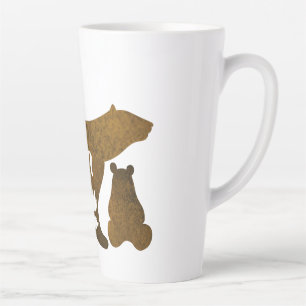 Caneca De Café Latte Mamãe Ursa com 2 Cubs Mãe de Dois