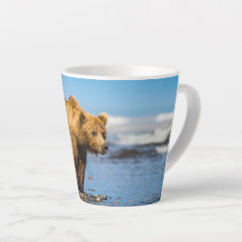 Caneca De Café Latte Mamãe urso observando seus dois filhos